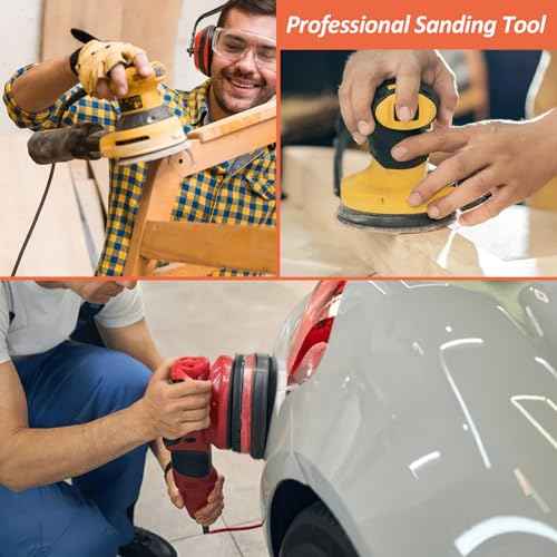 4 Pack 5 Inch 8 Holes Foam Sanding Pads, Soft Density Interface Pad, Hook and Loop Sponge Cushion Buffer Backing Pad for Orbital Sander