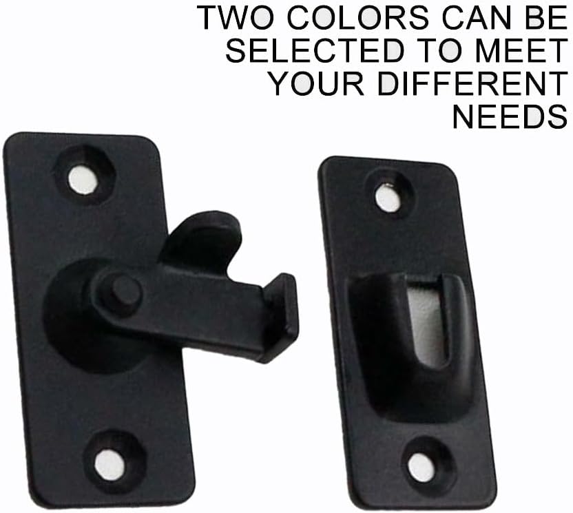 Flip Door Sliding Latch, 90 Degree Stainless Steel Latch, Safety Door Lock, Right Angle Curved Door with Buckle, for Sliding Door, Bathrooms, Cabinets, Drawers