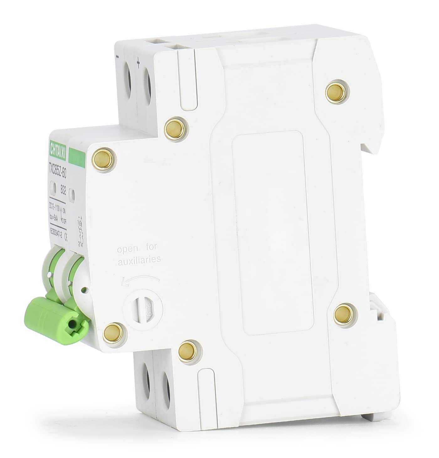 12V-110V DC Miniature Circuit Breaker, 60 Amp 2 Pole Battery Breaker Protector for Solar PV System and RV, Thermal Magnetic Trip, DIN Rail Mount, Chtaixi DC Disconnect Switch B60