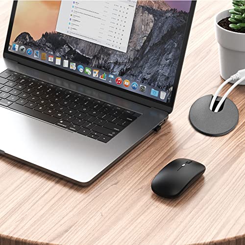Litoexpe 2 Pcs Black Desk Cable Grommet 1-1/2 Inch for Cable Management