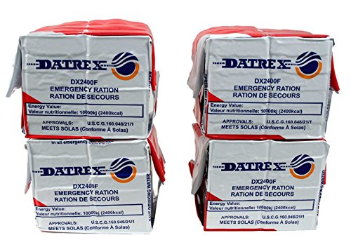 Datrex Emergency Food Ration Bars - 48 Count Pack of 4, 2400 Calories Total