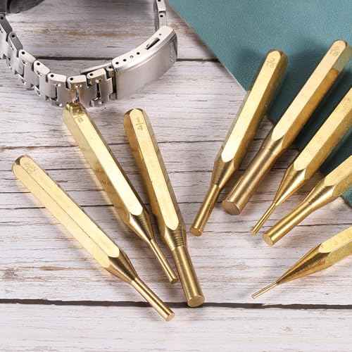 HARFINGTON 2pcs Brass Punch 1/16" Non-marring Drive Pin Punch Cylindrical Alignment Punches for Watch Repair Jewelry and Craft