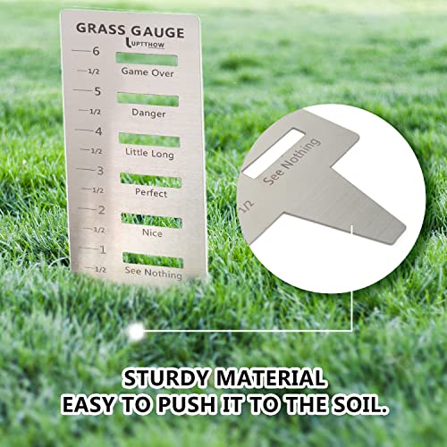 Grass Gauge Gardening Weeding Ultimate Lawn Tool Yard Landscaping Plant Growth Height Measurement Stainless Steel Ruler Gift for Lawn Enthusiast, Dad and Friends