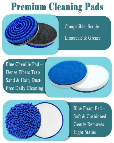 Conloquen 6-Pack Replacement Brush & Pads for Bissell Spinwave Steam Mop (Models 20393, 3897A, 20399, 23159, 23157, 2124, 3712) - 2 Nylon Brushes & 2 Foam Pads Included