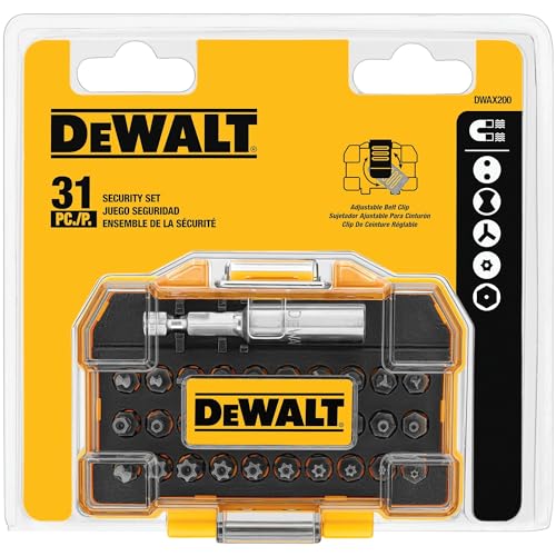 DEWALT 31-Piece Security Bit Set with Case & Magnetic Holder, One Size
