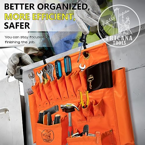 Tricana 16-Pocket Lineman Tool Board with 2 x 2in Aerial Hooks — Bucket Truck Organizer