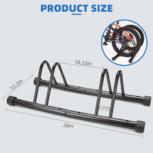 Andeshunk Metal Bike Storage Rack, Floor Stand for 3 Bicycles, Outdoor Loop Parking Holder for Garage, Shed (1 paragraph)