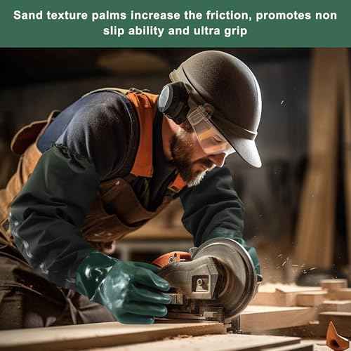 27" Full Arm Pond Gloves, Reusable Long Heavy Duty Gloves with Cotton Lining, Waterproof Latex Chemical Resistant Protective Glove for Resist Strong Acid, Alkali, Oil