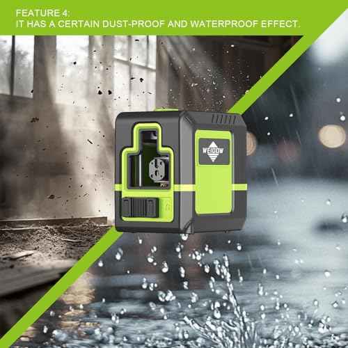 laser level Instrument - Green Cross Line, for interior decoration, for vertical and horizontal measurement, 1200 mAh lithium battery, 10-hour standby time + 1M tripod
