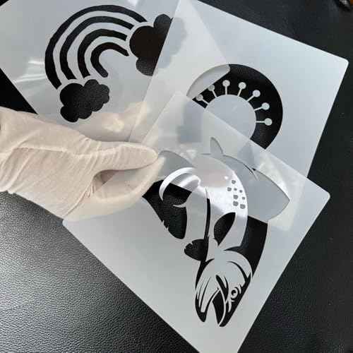 MAGJUCHE Abstract Stars Stencil 6 Inches, Reusable Starburst Stencil for Painting DIY Crafts Decor