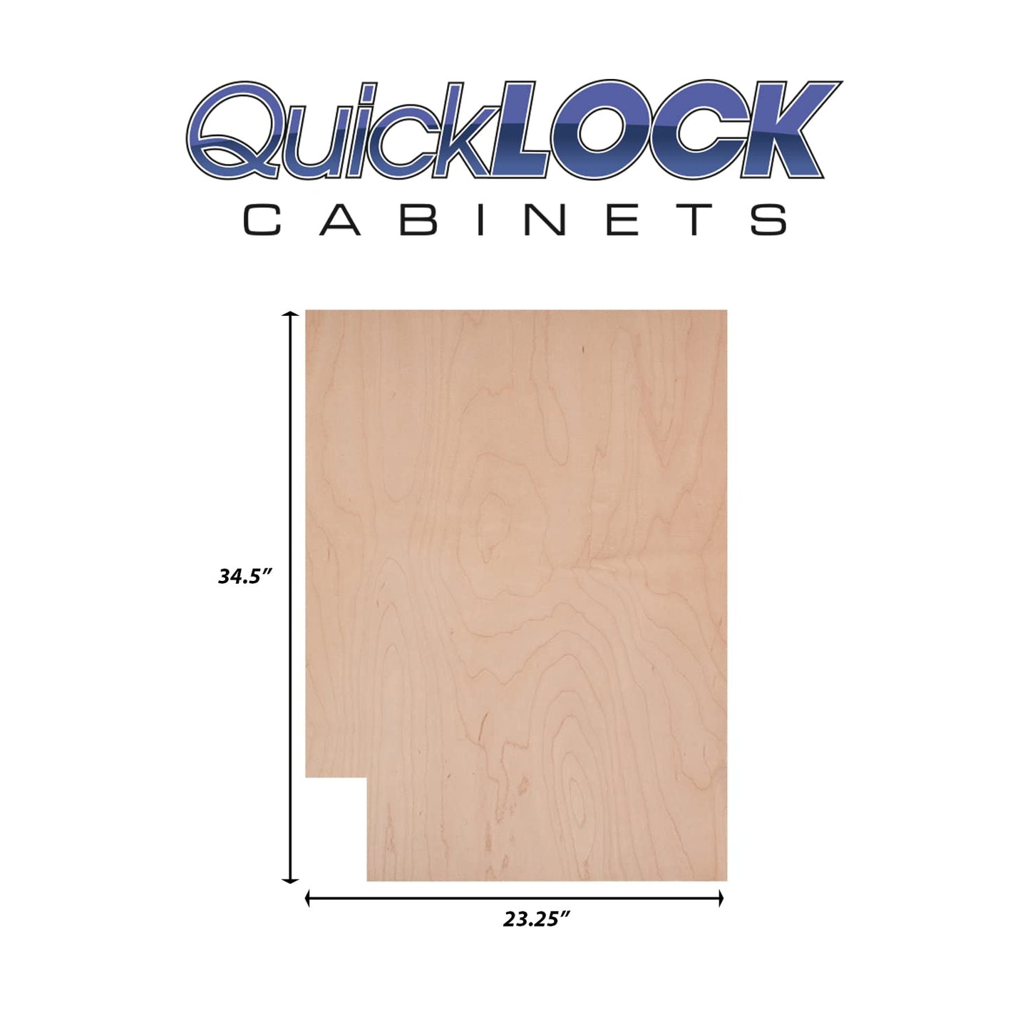 Quicklock RTA (Ready-to-Assemble) | Base Kitchen Cabinets - Shaker Style | Made in America | Soft Close Hardware (Raw Maple, .25"X23.25"X34.5" Right End Panel)