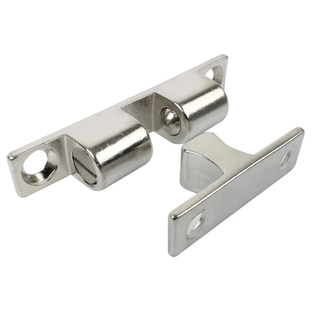 2Pcs Cabinet Door Catch, Solid Stainless Steel Adjustable Ball Tension Roller Catch Cabinet Door Double Ball Tension Catch with Screws for Ship Yacht RV (70MM)