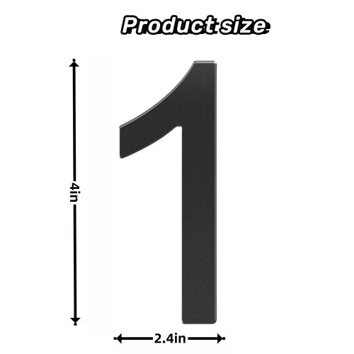 4 Inch House Numbers Self-adhesive House Number Acrylic Modern House Numbers for Outside Black Mailbox Numbers Address Home Number for House Apartments Office Hotel Room Easy to Install (Number 1)