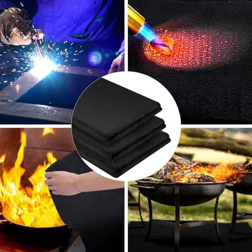 kanhiro Carbon Felt Welding Blanket Fireproof - 2 Packs 20" X 36" Heat Resistant Fabric 1800¡ÆF High Temp Insulation Pad, Flame Retardant Protective Mat for Soldering Welding Brazing Plumbing