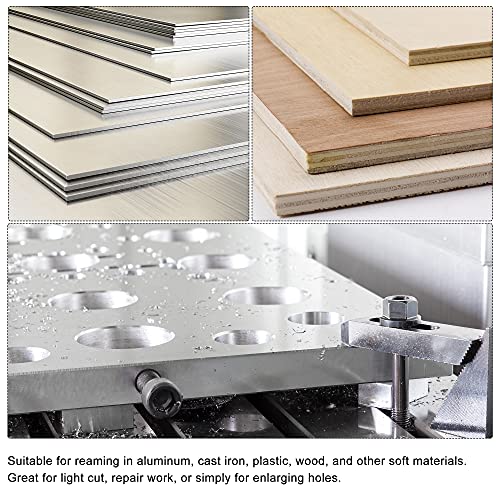 uxcell 3/8" Hand Reamer H8 Accuracy Alloy Tool Steel 6 Flutes Straight Shank Milling Cutter Tool