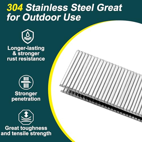 Toicann 1-1/2 Inch 18 Gauge Narrow Crown Staples 304 Stainless Steel, 1120-Pack
