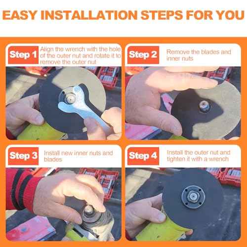 7PCS Angle Grinder Nut and Wrench Kit 5/8-11 Flange Lock Nut Compatible with Dewalt Milwaukee Makita Ryobi Bosch Metabo Black Decker 4.5 5 Inch Grinder Parts Replacement