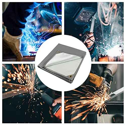FLASLD Heavy Duty Welding Blanket Fireproof 4x4 ft,Heat Shield Mat Welding Accessories and Tools, Soldering Blanket for Industrial and Home Use