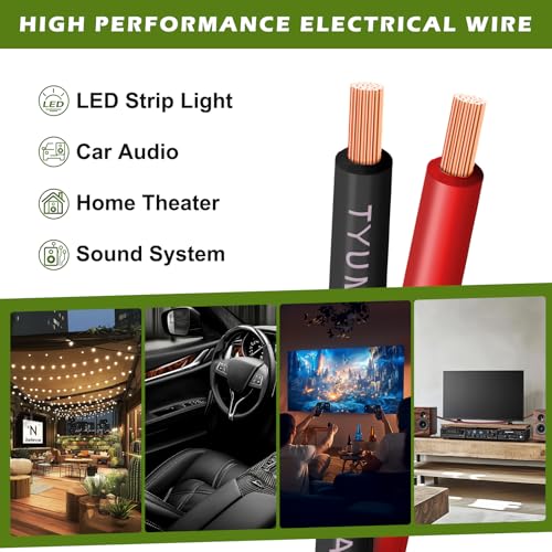 10 Gauge Electrical Wire 100FT - Red & Black Low Voltage Speaker & LED Extension Cable