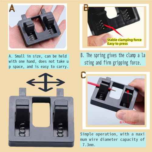 Generic Electric Wire Welding Fixture,Soldering Wire Holder w/Dual Spring - Loaded Clips, Black Base, Helping Hands Holder for Home DIY, Electrode & Workshop Repairs - Welding Accessories