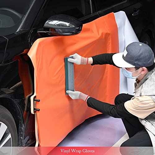 FOSHIO Vinyl Wrap Gloves - Professional Anti-Static Application Tool, Carbon Fiber Dust-Free Working Gloves