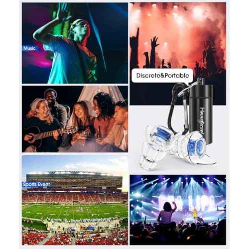 Hearprotek Concert Ear Plugs, 2Pairs Reusable high Fidelity Musician Ear Plugs for Concerts Loud Music-Noise Reduction Ear Protection earplugs for Rave,Festival,Music,Tinnitus Relief