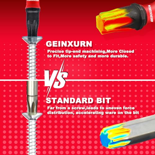 5 Pieces T40 2 In. Impact Tough Magnetic Insert Bit Set, #40 Torx Head Power Bits, S2 Alloy Steel Star T40 Screwdriver Bits Set