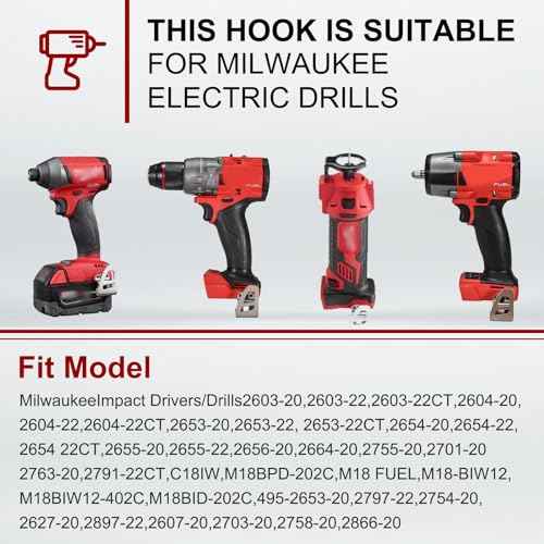 6PCS Belt Clip for Milwaukee, 42702653, Belt Hook Compatible with Milwaukee M18 Tools Hammer Drill Impact Driver Replace for 2604-20, 2604-22, 2604-22CT, 2797-22