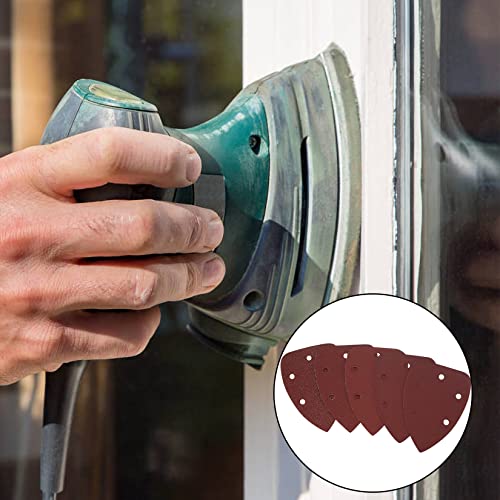 50 Pcs Mouse Detail Sander Sandpaper, 40/80/120/180/240 Grit Hook and Loop 140mm Mouse Sander Pads, Sander Replacement Pads, Assorted Triangle Sandpaper for Detail Mouse Sander