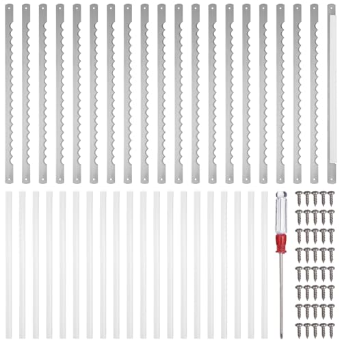 10.8 inch Bow Bread Knife Replacement Blades – Stainless Steel, Includes 20 Covers & 40 Screws