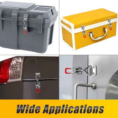 2 Pack Toggle Latch Clamp 4001 Adjustable 304 Stainless Steel Toggle Hasp Latches for Smoker Lid Jig Freezer Door Cooler Box Case Trunk Draw Chest, Quick Release 330Lbs Holding Capacity