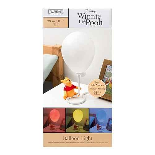 Paladone Winnie The Pooh Ballon Light - Officially Licensed Pooh Bear Lamp for Bedside Table, Mulicoloured Mood Lighting Nursery Decor