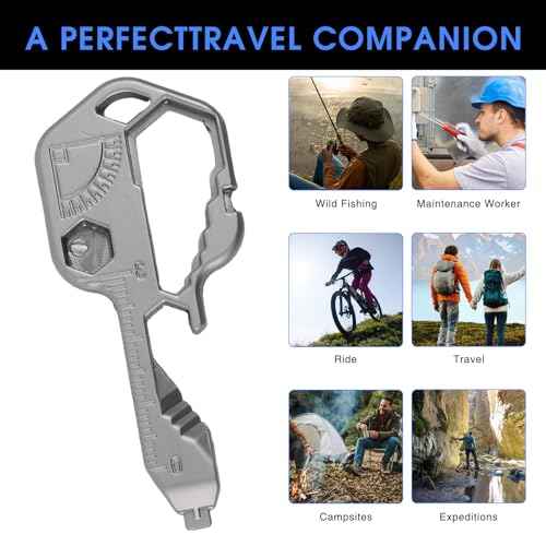 LOGJAM 2 Pcs MultiTool 24 in 1 Multi Tools, Stainless Steel Key Chain with Drill Drive Screwdriver and Bottle Opener Outdoor