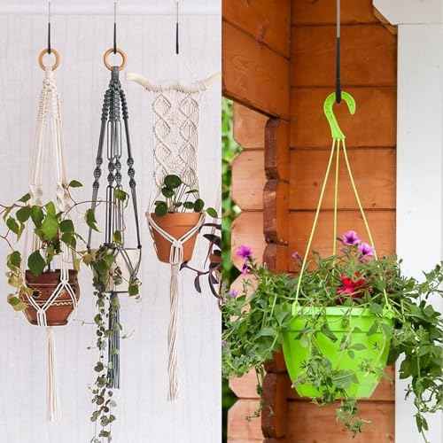 Acrux7 16 Pack Rafter Hooks Heavy Duty Rafter Hanger Vinyl Coated Large S Hooks for Hanging Ladder Bike Hangers Garage Storage Organizer (Black)