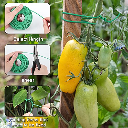 YDSL 100 Feet Green Plant Tie Support - Soft Garden Twine for Climbing Vegetables & Flowers, Diameter 2.5mm, Reusable