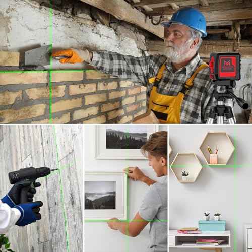 Laser Level with Tripod, 100 feet Green Cross Line Self Rotary Leveling Laser Level, 4 Brightness Adjustment, Manual Self leveling and Pulse Mode,IP54 Waterproof Battery Carrying Bag Included