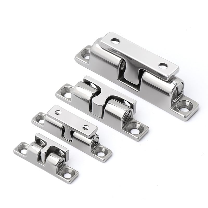 2Pcs Cabinet Door Catch, Solid Stainless Steel Adjustable Ball Tension Roller Catch Cabinet Door Double Ball Tension Catch with Screws for Ship Yacht RV (70MM)