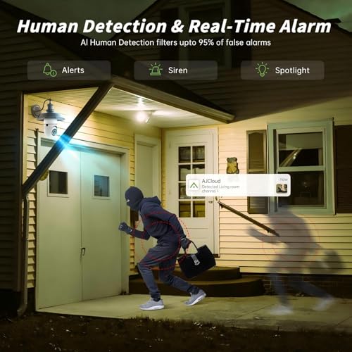 Light Bulb Security Camera, 5G& 2.4GHz WiFi Security Cameras Wireless Outdoor for Home Security, 2-Way Audio Color Night Vision, 2-in-1 Lightbulb Socket Camera Motion Detection Siren Alarm