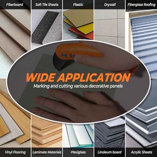 Carbide Scoring Cutter Knife & 1PCS Replacement Blade,for Fiberboard Laminate Vinyl Flooring Cutting,& Linoleum,Plexiglass,Acrylic,Plastic,Styrene and Soft Tile Sheets Scoring Cutting