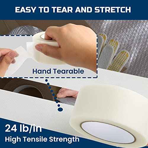 Lichamp Clear Duct Tapes Heavy Duty, Waterproof No Residue Clear Duct Tape for Packaging Taping Sealing Repairing Tying, Thick & Wide Tape for DIY or Commercial Use, 2 inches x 25 Yards