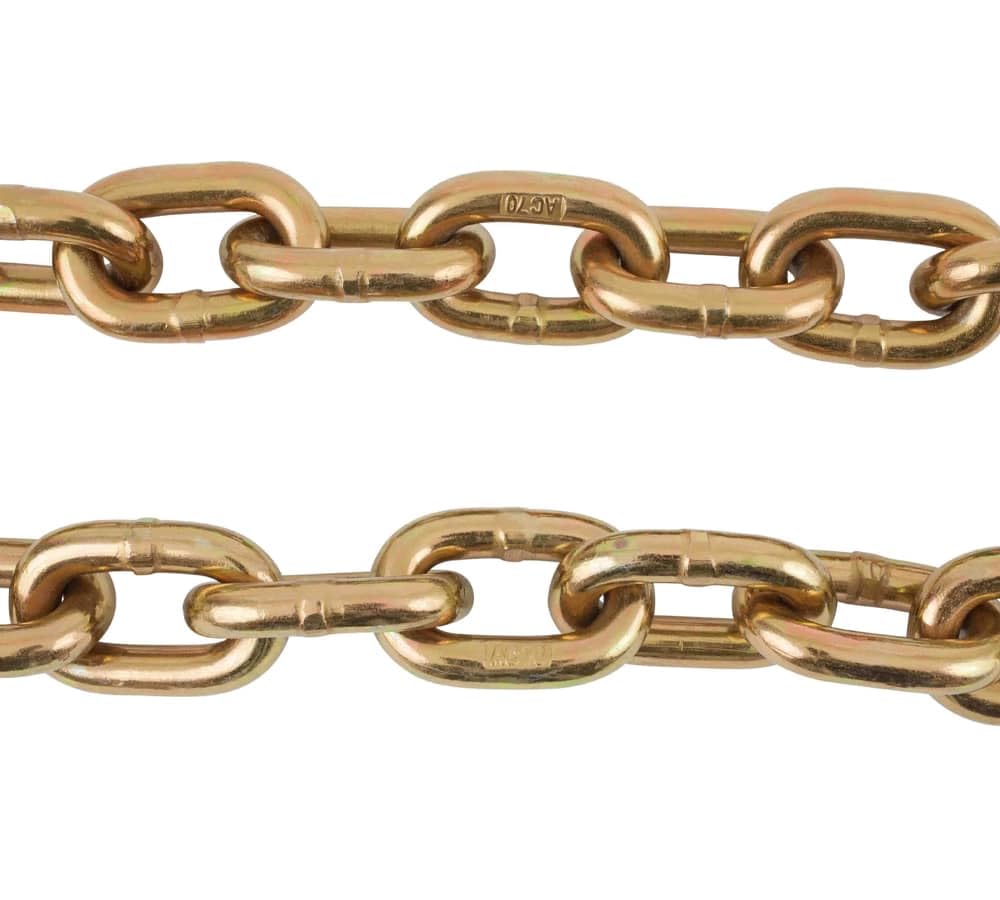 Mytee Products 3/8" Grade 70 Chain and Binder Kit | Includes (8) 3/8" - 1/2" Ratchet Load Binder & (8) 3/8" x 20' G70 Transport Chain w/Grab Hooks | 6600 lbs WLL for Flatbed Truck Trailer Tie Down