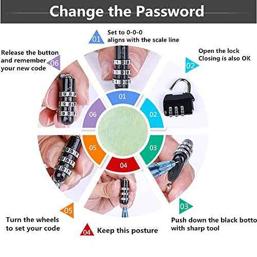 3 Pack Combination Lock 3 Digit Padlock Resettable and Waterproof for School Gym Suitcases Locker, Luggage, Briefcases, Computer Bags, Schoolbags, Backpacks, Locker, Drawers, Toolkit and Cabinets