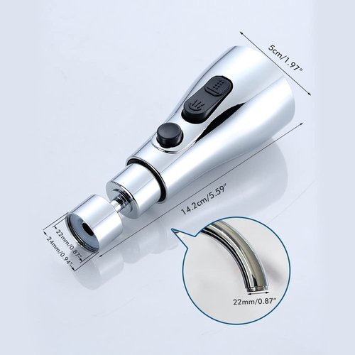 Mrisata Kitchen Faucet Head Replacement, 3 Function Pull Down Spray Head Sink Spray Nozzle, Kitchen Sink Faucet, Compatible with Standard Brushed