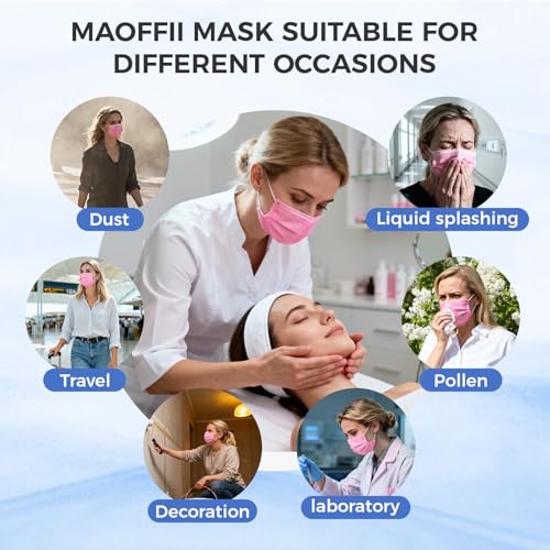 4-Ply Filter Individually Wrapped Disposable Face Mask Soft Earloops Latex-free Adults Daily Protection Large 50 Pack