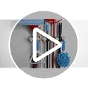 HOME IT Off-White Wall Mount Mop & Broom Holder with 5 Slots & 6 Hooks - Heavy Duty Storage Rack, 1 Pack