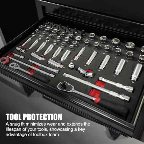 5 pcs Tool Box Foam 17.3x12x1 inch Tool Inserts for Cases Foam Sheets Box Organizer for Toolbox Cabinet Chest Drawer Storage Craft