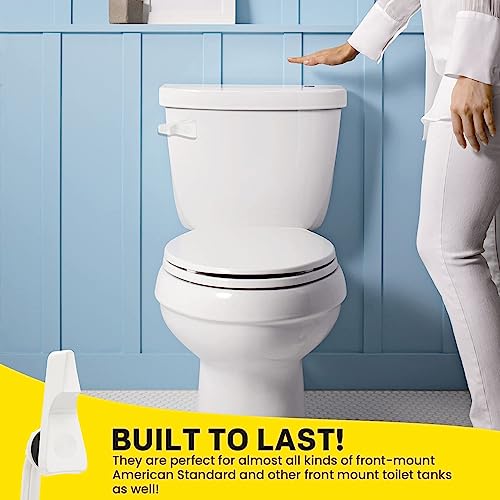 Qualihome Toilet Tank Flush Lever Replacement White Straight Arm Compatible with American Standard