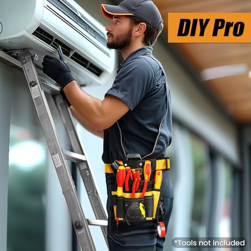 Tool Pouches, Tool Belt Pouch, Electrician Tool Pouch, Quickly Attach & Release Tool Belt Pouch with Clip, Tool Bag Multi-Pocket, Heavy Duty Utility Pouches for Carpenters & Home Improvement