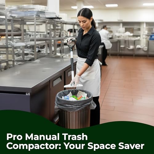 TAMP-IT Pro Manual Trash Compactor Tool 22 x 5.25 Inches with Extension – Heavy Duty Waste Smasher for Kitchen and Outdoor Use