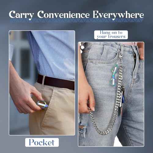 2PCS Mini Folding Scissors, Stainless Steel Nursing Scissors & Badge Reel Accessory with Keychain, Portable Safety for Travel, TSA, Craft, Office, Home, Sewing, First Aid Kits